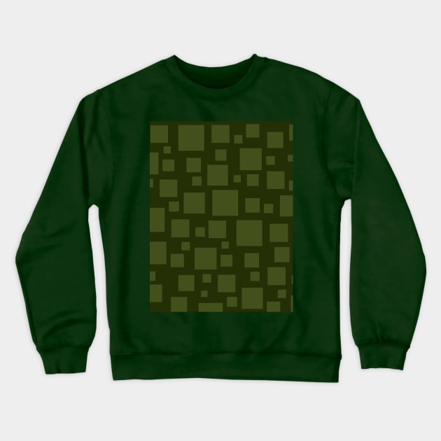 Camouflage Green Square Pixel Dot Crewneck Sweatshirt by OneThreeSix